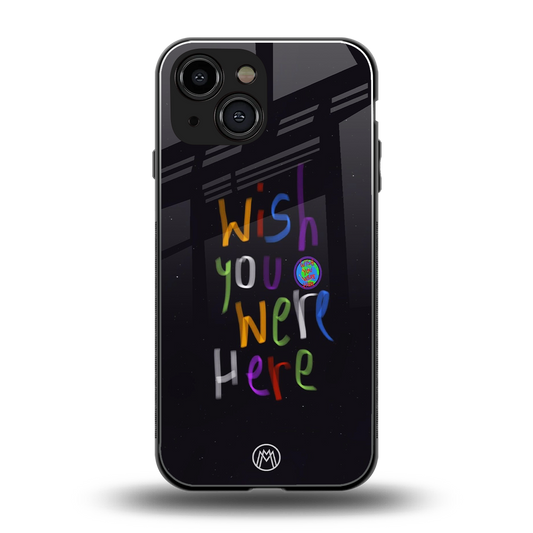 wish you were here back phone cover | glass case for iphone 13 mini