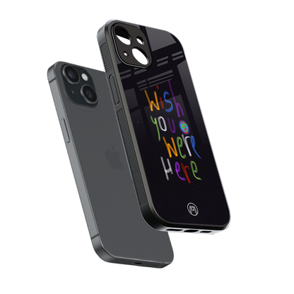 wish you were here back phone cover | glass case for iphone 13 mini