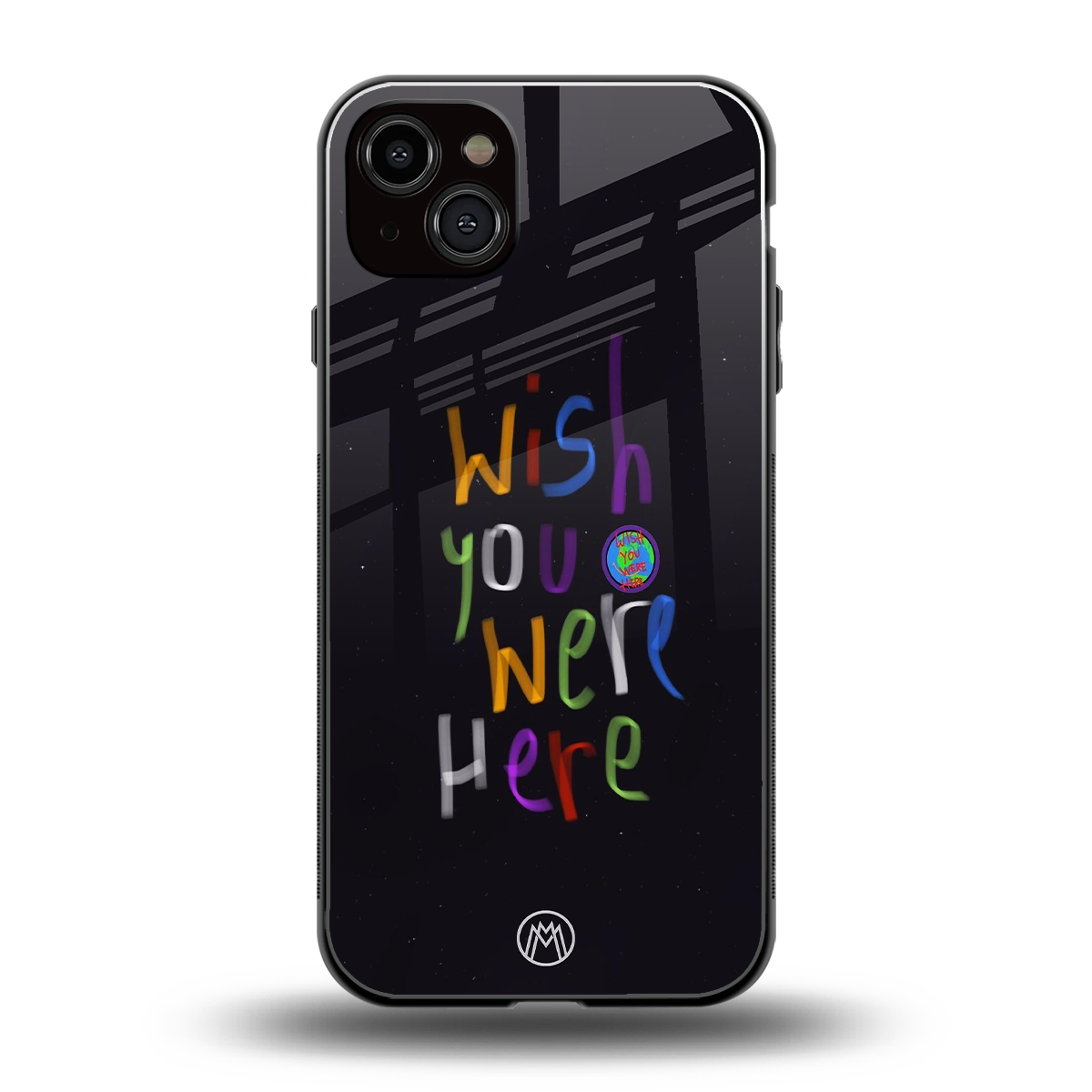 wish you were here back phone cover | glass case for iphone 15 plus