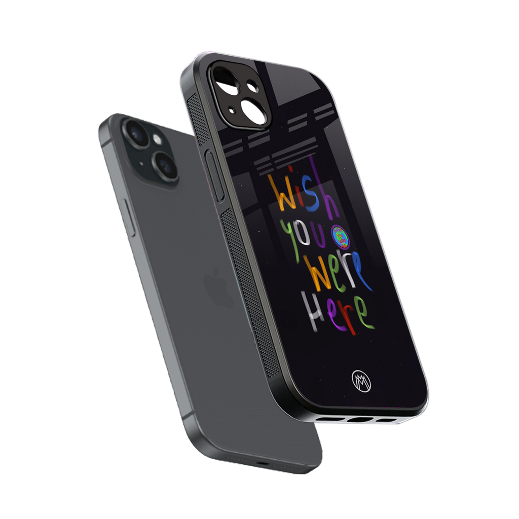 wish you were here back phone cover | glass case for iphone 14 plus