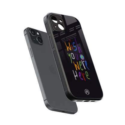 wish you were here back phone cover | glass case for iphone 14 plus