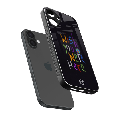 wish you were here back phone cover | glass case for iphone 16 plus