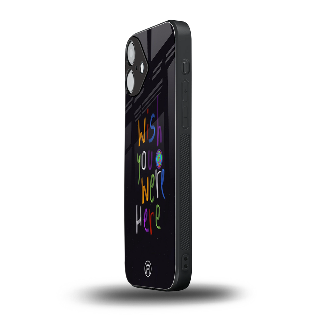 wish you were here back phone cover | glass case for iphone 16 plus