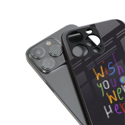 wish you were here back phone cover | glass case for iphone 14