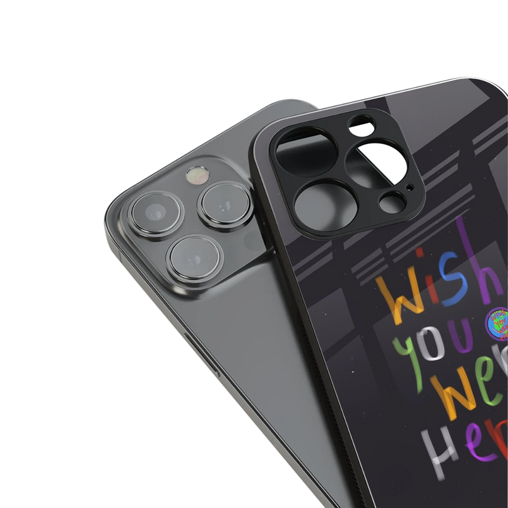wish you were here back phone cover | glass case for iphone 16 pro