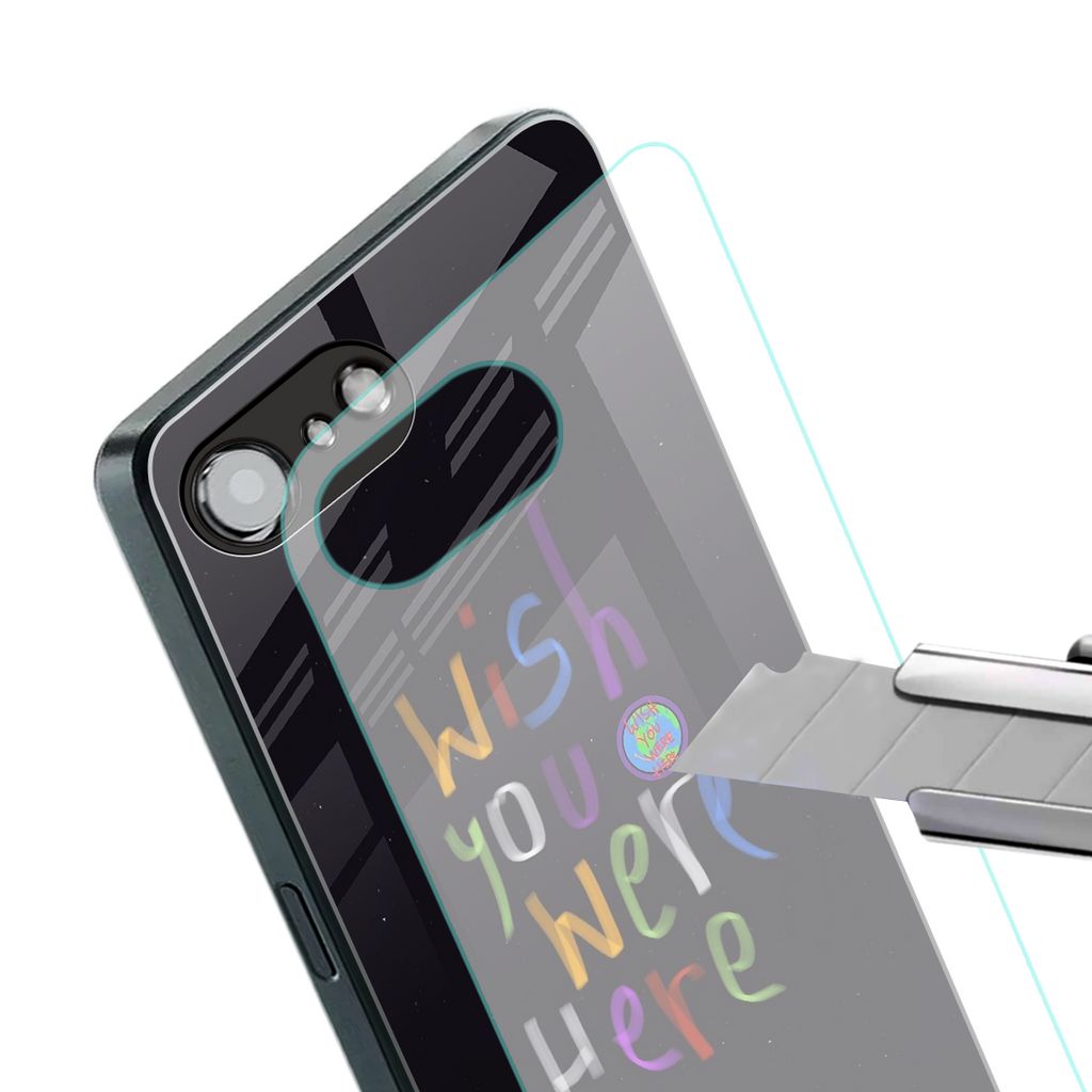 wish you were here back phone cover | glass case for iphone 16e