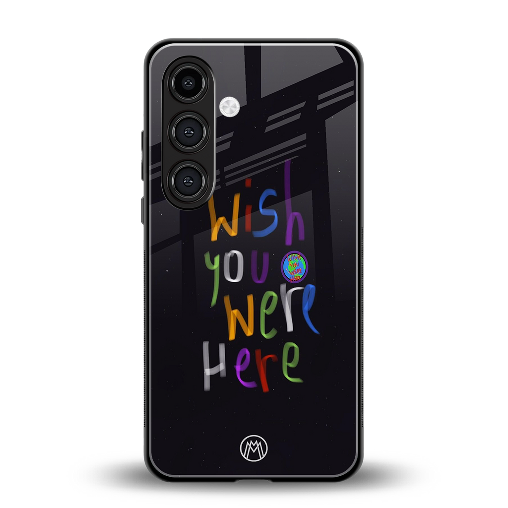 wish you were here back phone cover | glass case for samsung galaxy s24