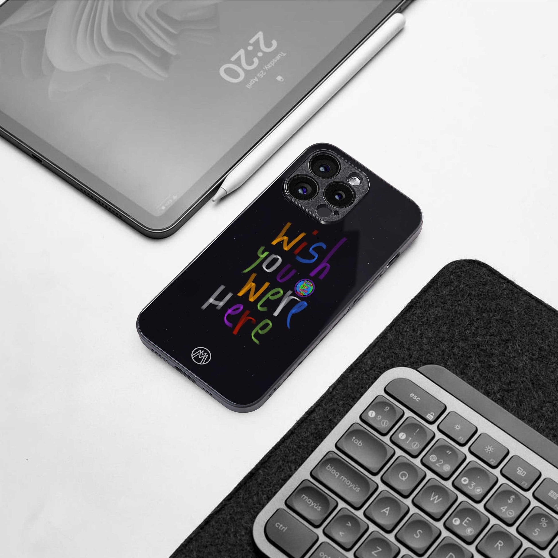wish you were here back phone cover | glass case for samsung galaxy s24 ultra