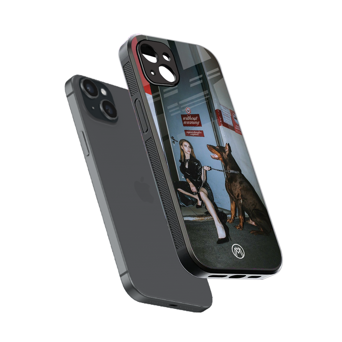 without warning back phone cover | glass case for iphone 15 plus