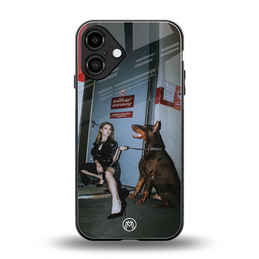 without warning back phone cover | glass case for iphone 16 plus