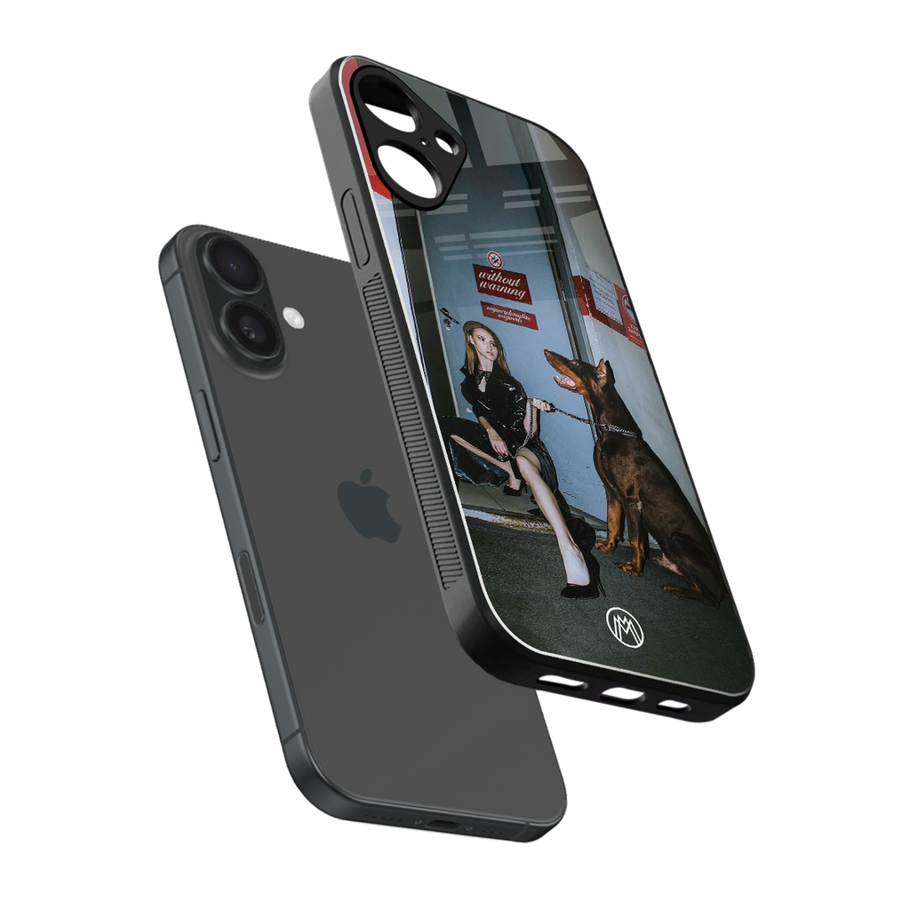 without warning back phone cover | glass case for iphone 16 plus