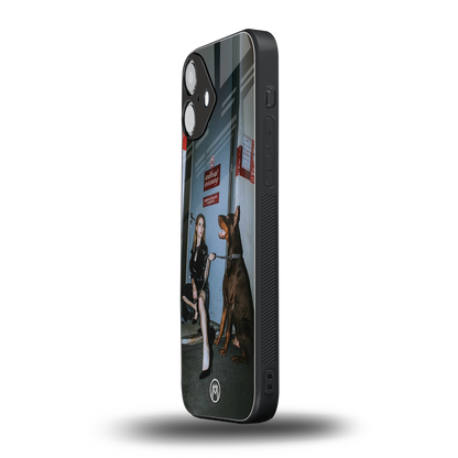 without warning back phone cover | glass case for iphone 16 plus