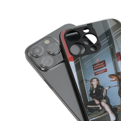 without warning back phone cover | glass case for iphone 16 pro max