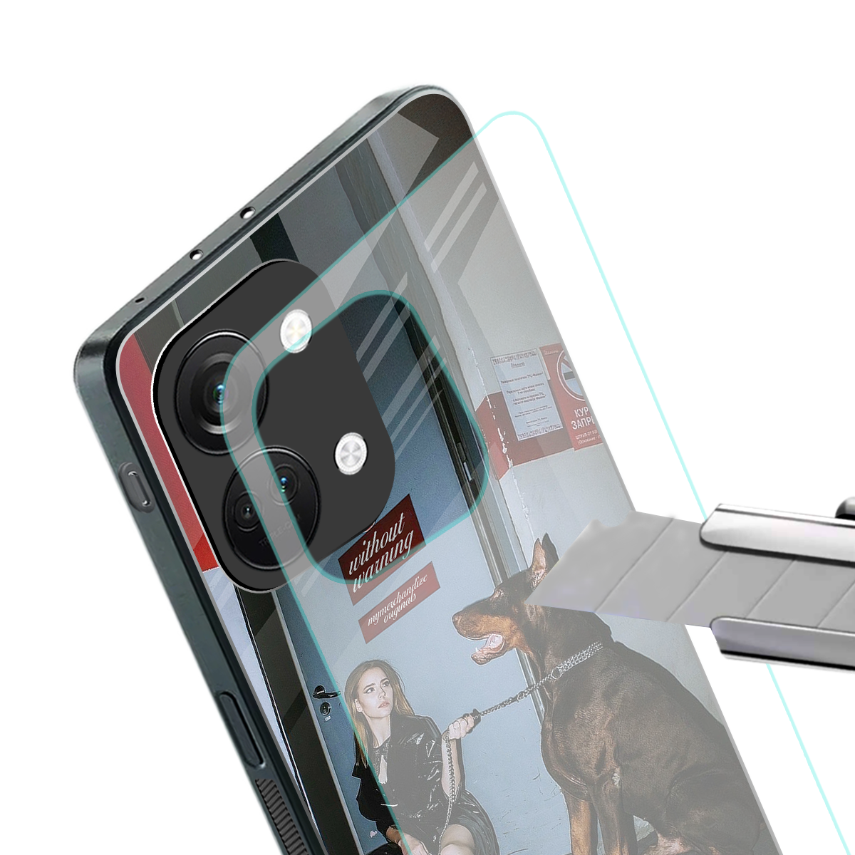 without warning back phone cover | glass case for oneplus nord 3