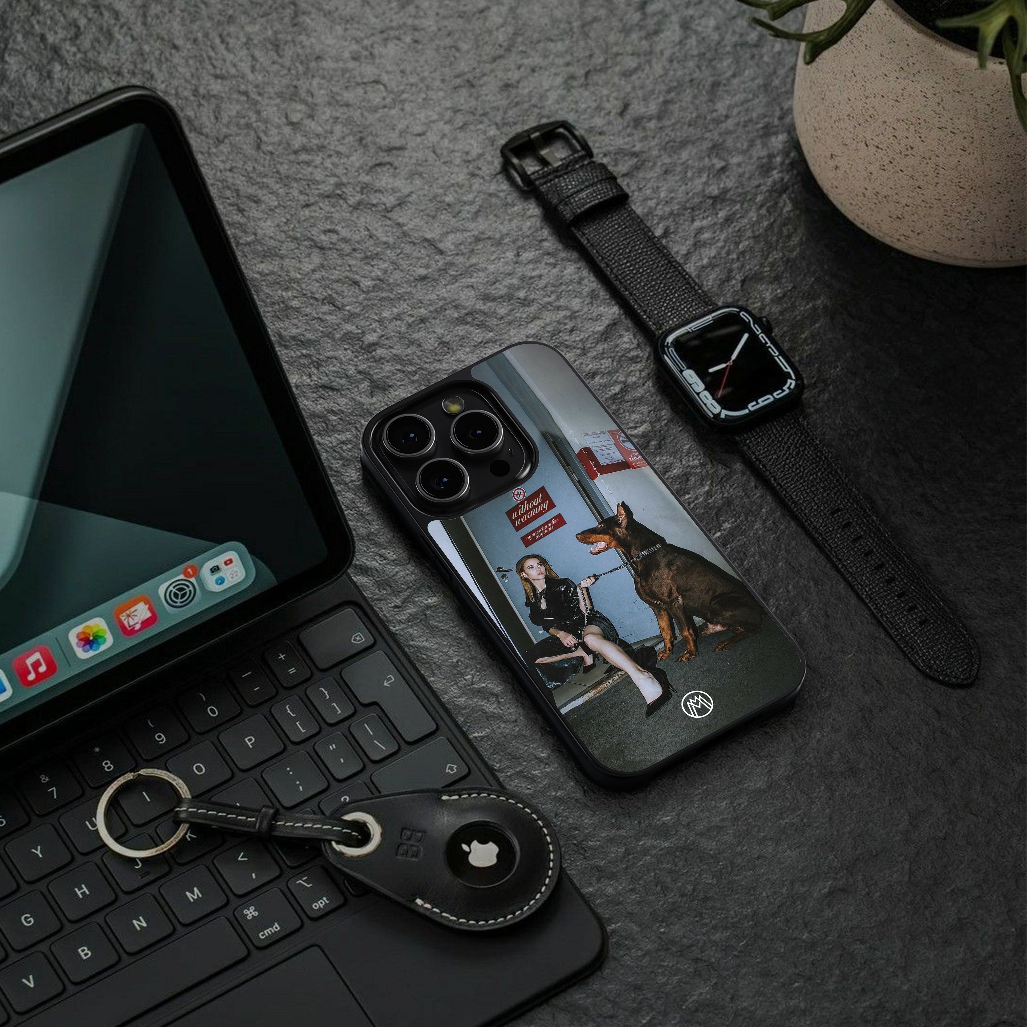 without warning back phone cover | glass case for iphone 15 plus