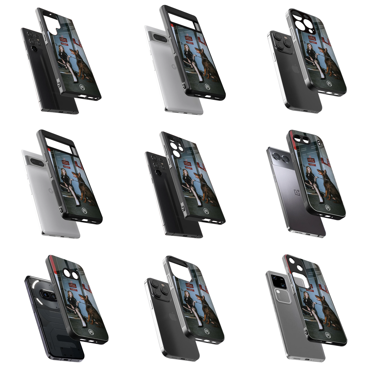 Durable Glass Back Mobile Case for iPhone, Samsung, OnePlus, Google Pixel, Redmi, Vivo, Oppo