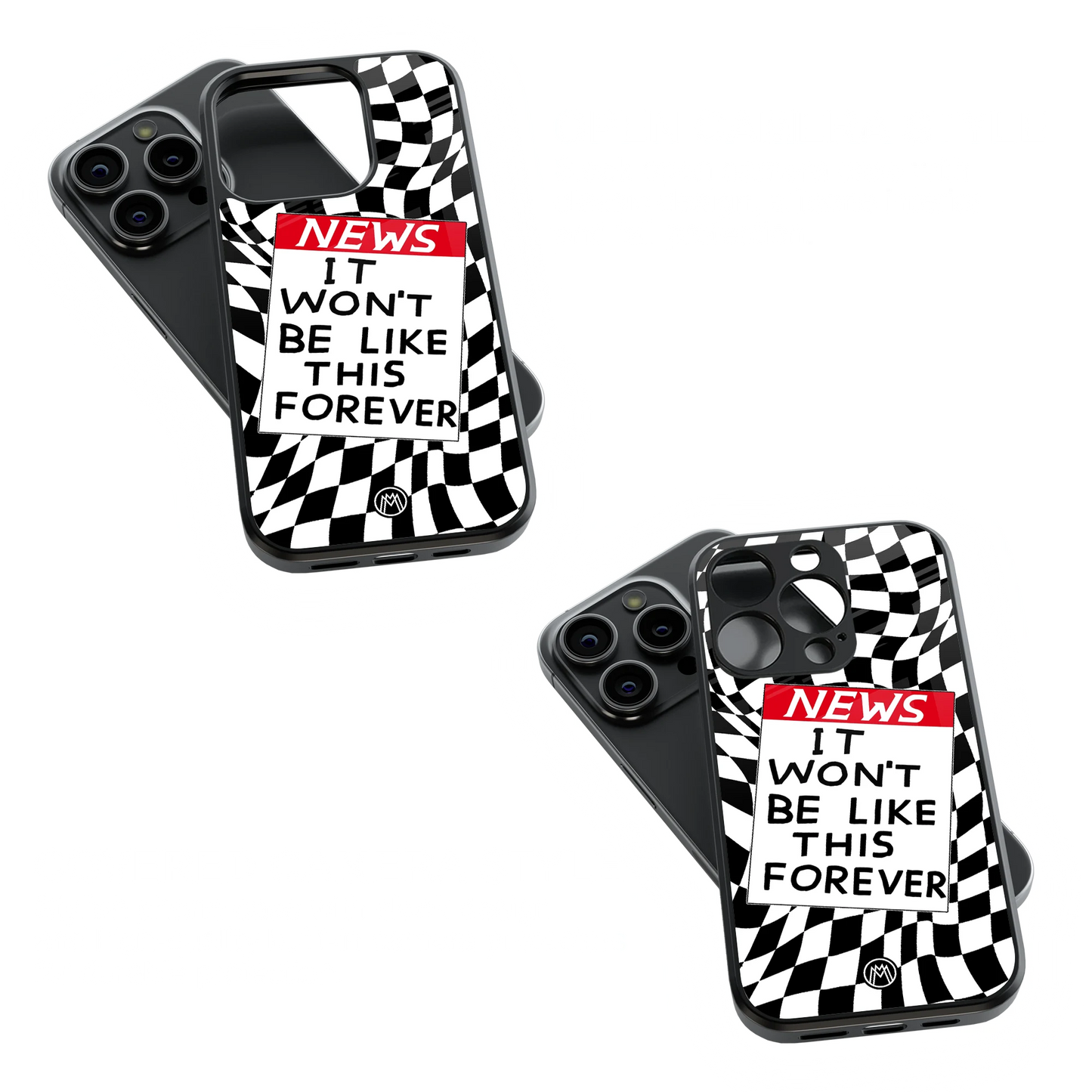 Trendy Glass Back Mobile Case for iPhone, Samsung, Redmi, OnePlus, Google Pixel, Motorola
