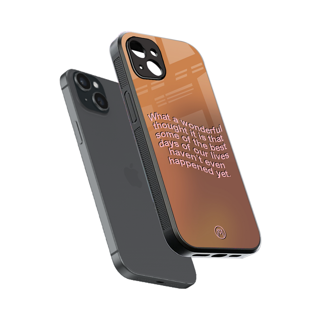 wonderful thought back phone cover | glass case for iphone 15 plus