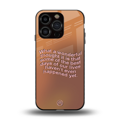 wonderful thought back phone cover | glass case for iphone 15 pro