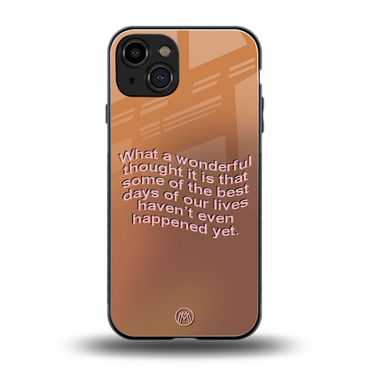 wonderful thought back phone cover | glass case for iphone 15