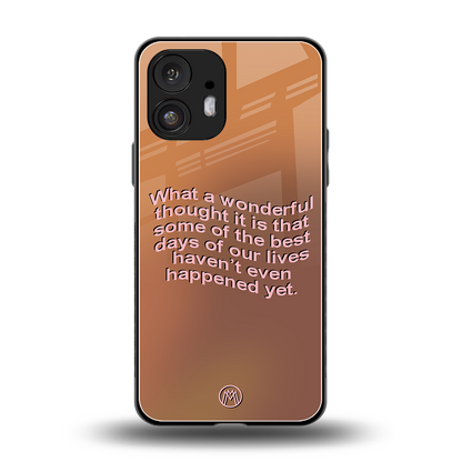 wonderful thought back phone cover | glass case for nothing phone 2
