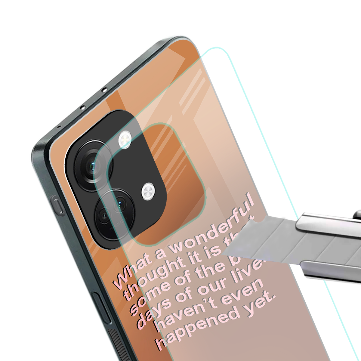 wonderful thought back phone cover | glass case for oneplus nord 3