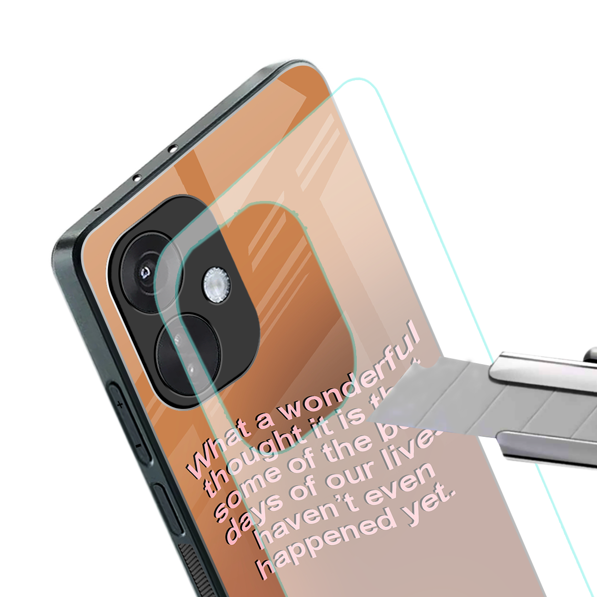 wonderful thought back phone cover | glass case for oneplus nord ce 3