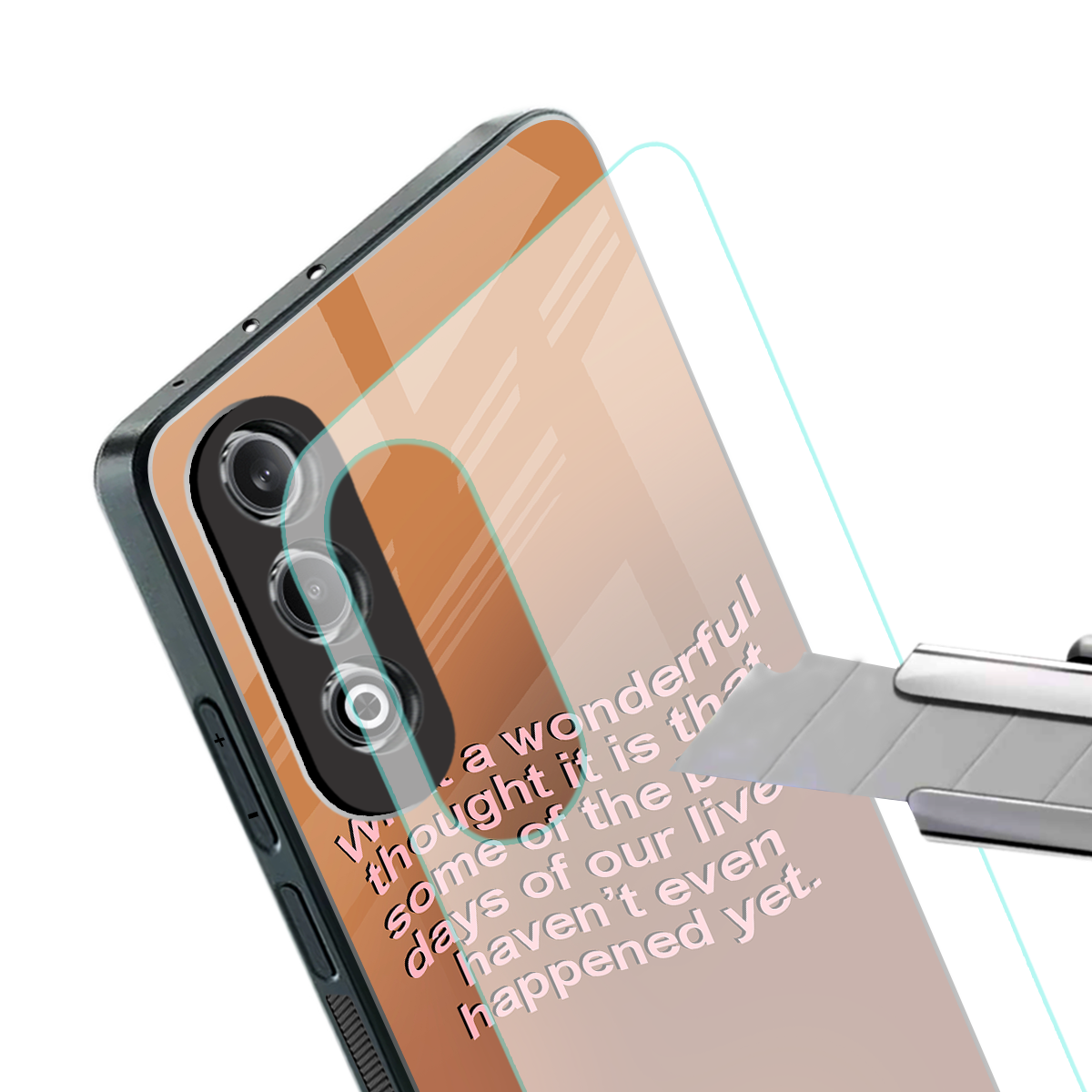 wonderful thought back phone cover | glass case for oneplus nord ce 4
