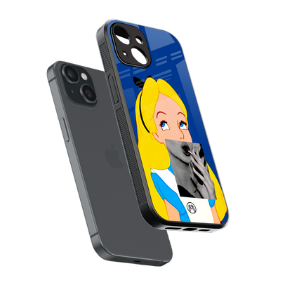 wonderland treat back phone cover | glass case for iphone 13 mini