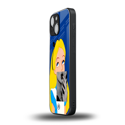 wonderland treat back phone cover | glass case for iphone 13 mini