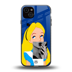 wonderland treat back phone cover | glass case for iphone 15 plus