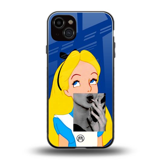 wonderland treat back phone cover | glass case for iphone 15 plus