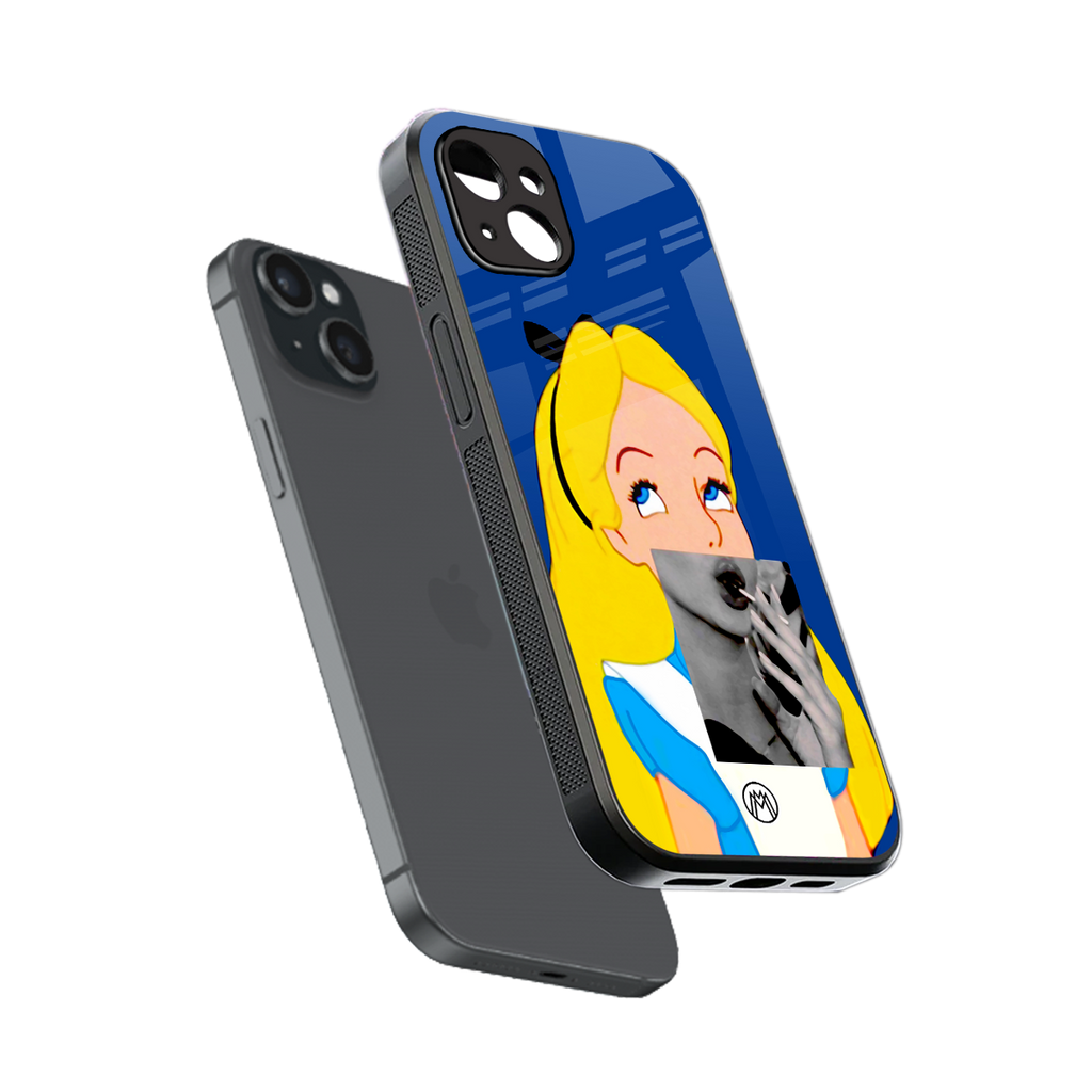 wonderland treat back phone cover | glass case for iphone 14 plus
