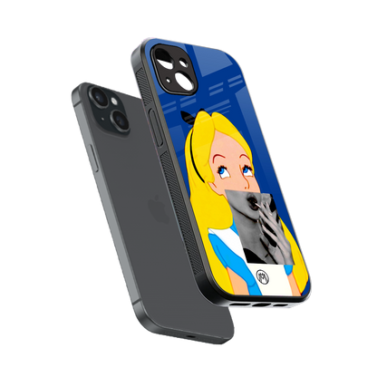 wonderland treat back phone cover | glass case for iphone 14 plus
