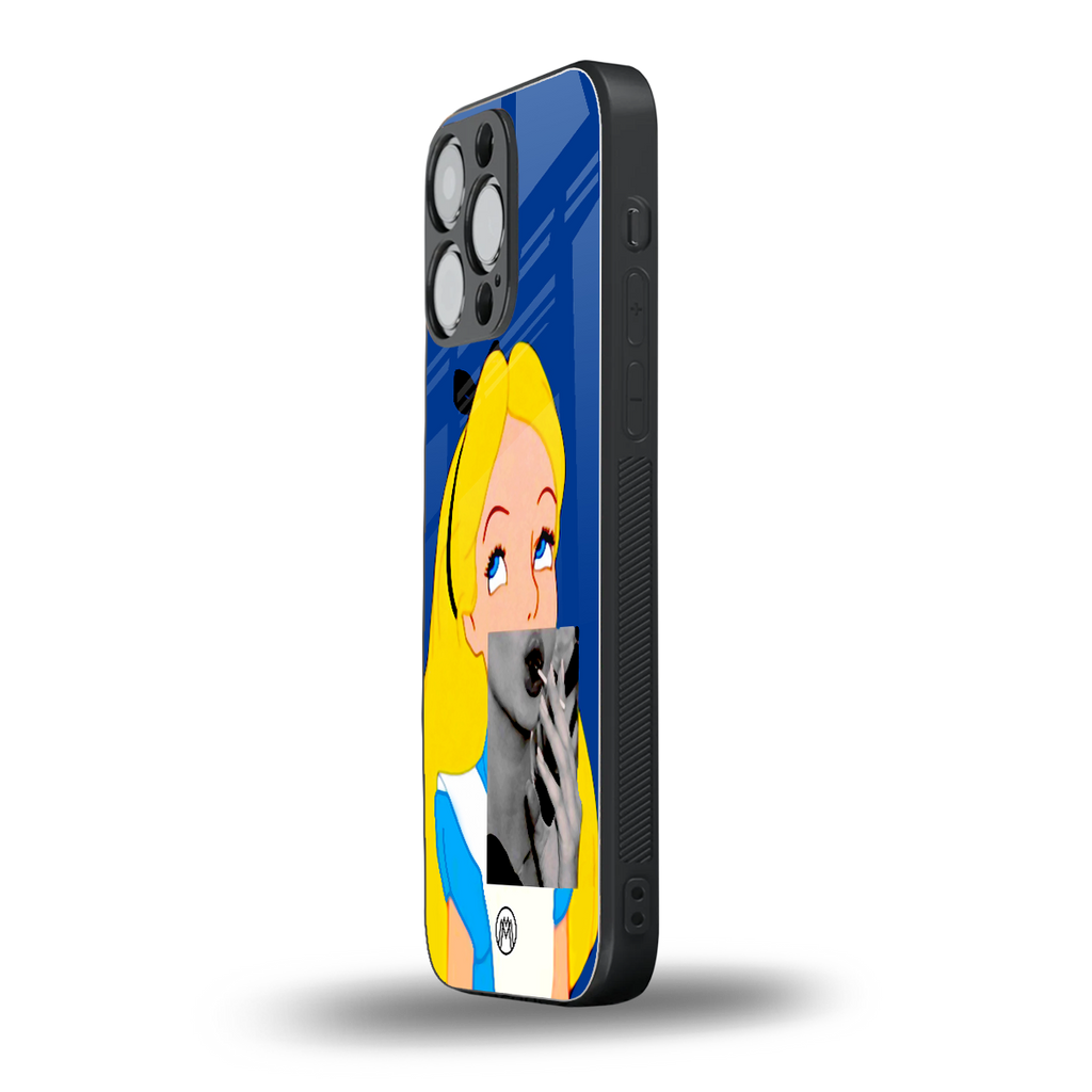 wonderland treat back phone cover | glass case for iphone 15 pro max