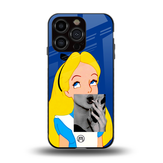 wonderland treat back phone cover | glass case for iphone 15 pro