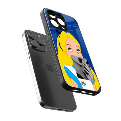 wonderland treat back phone cover | glass case for iphone 15 pro