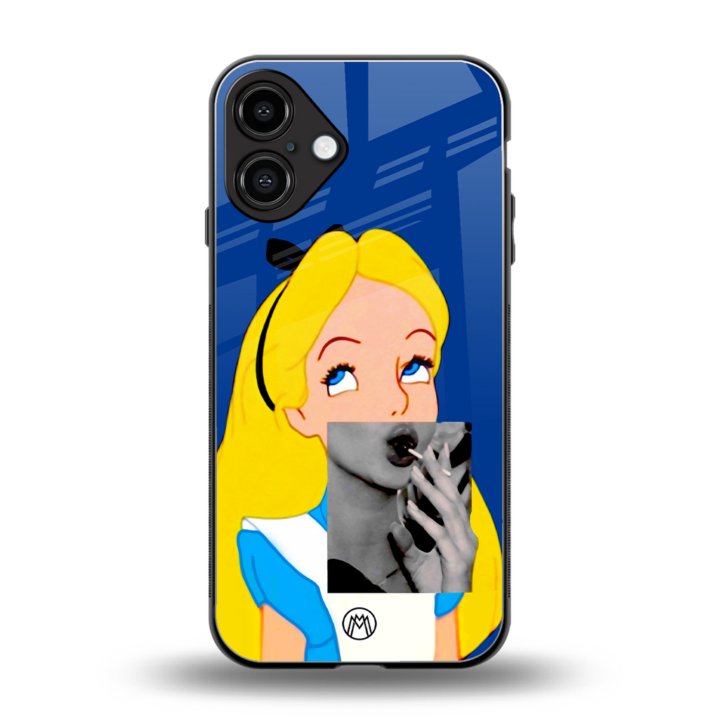 wonderland treat back phone cover | glass case for iphone 16 plus