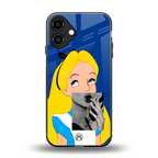 wonderland treat back phone cover | glass case for iphone 16 plus
