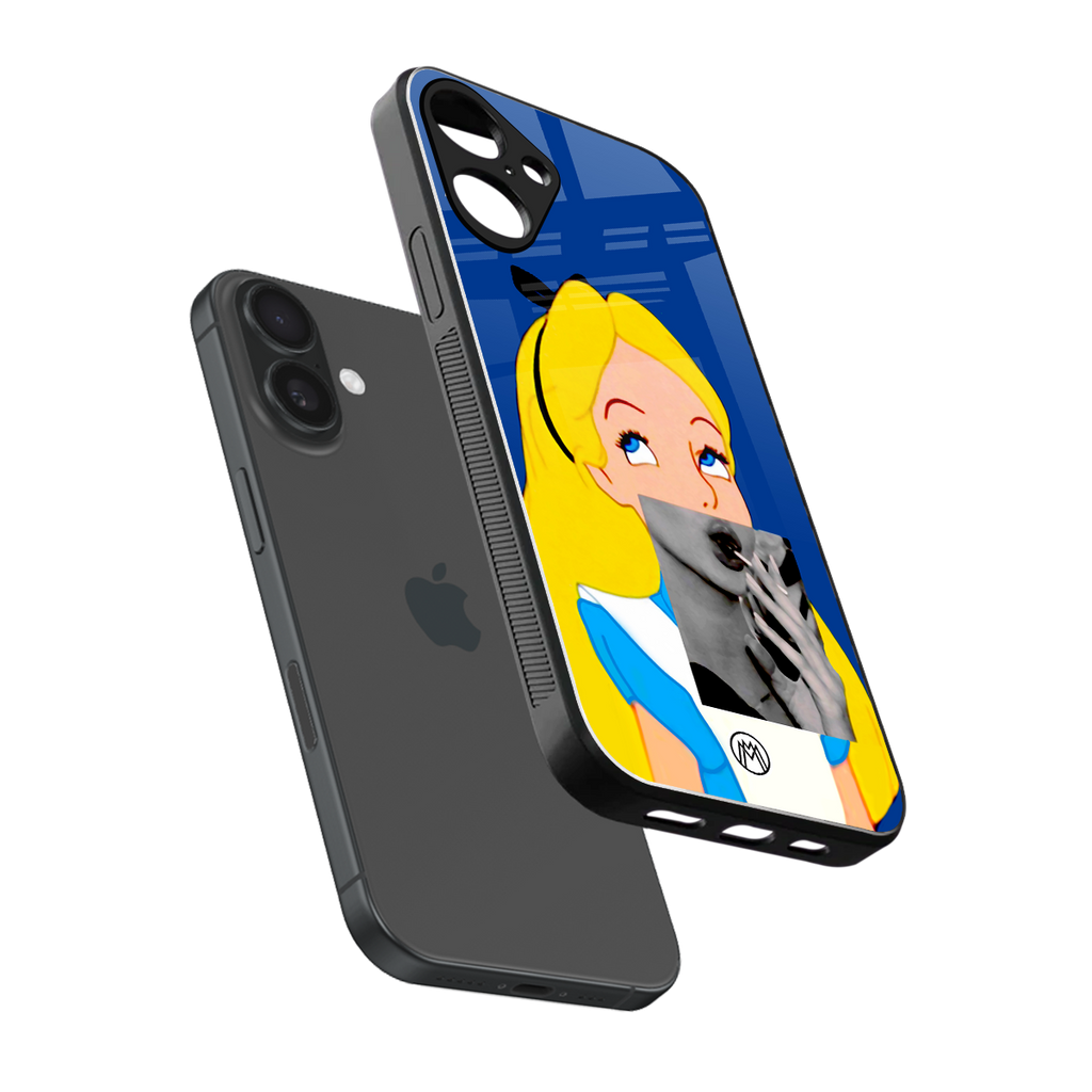 wonderland treat back phone cover | glass case for iphone 16 plus
