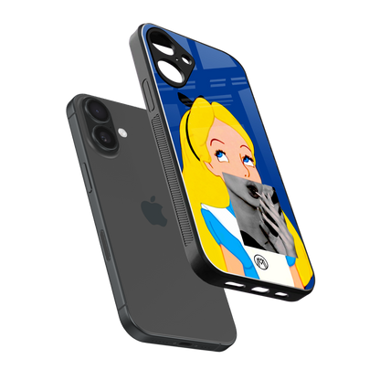 wonderland treat back phone cover | glass case for iphone 16 plus