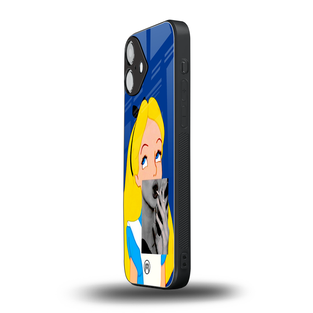 wonderland treat back phone cover | glass case for iphone 16 plus