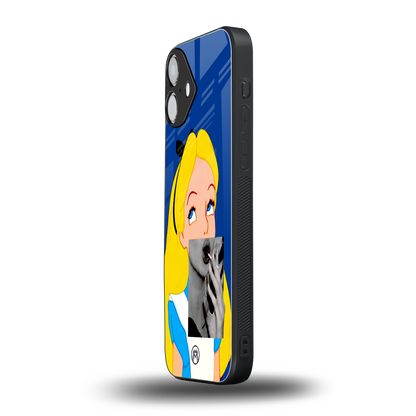 wonderland treat back phone cover | glass case for iphone 16 plus