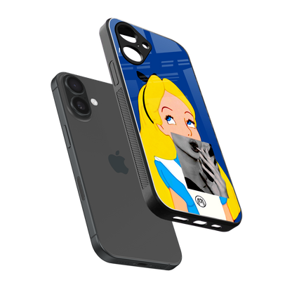 wonderland treat back phone cover | glass case for iphone 16