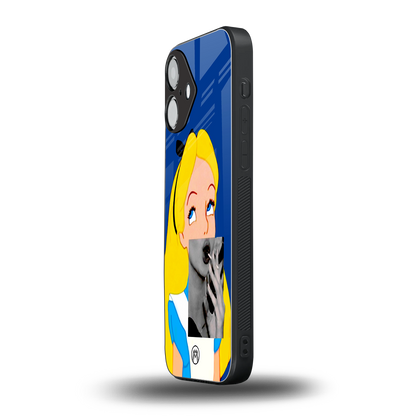 wonderland treat back phone cover | glass case for iphone 16