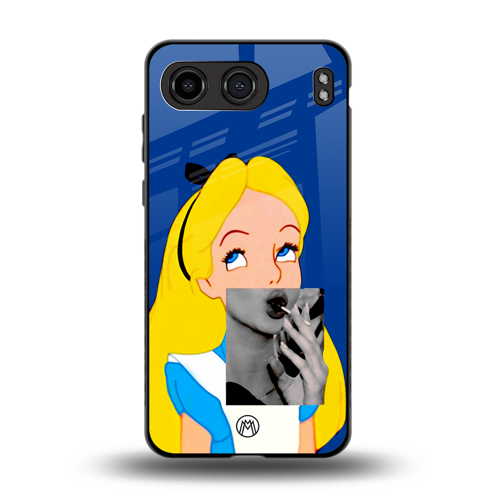 wonderland treat back phone cover | glass case for oneplus nord 4