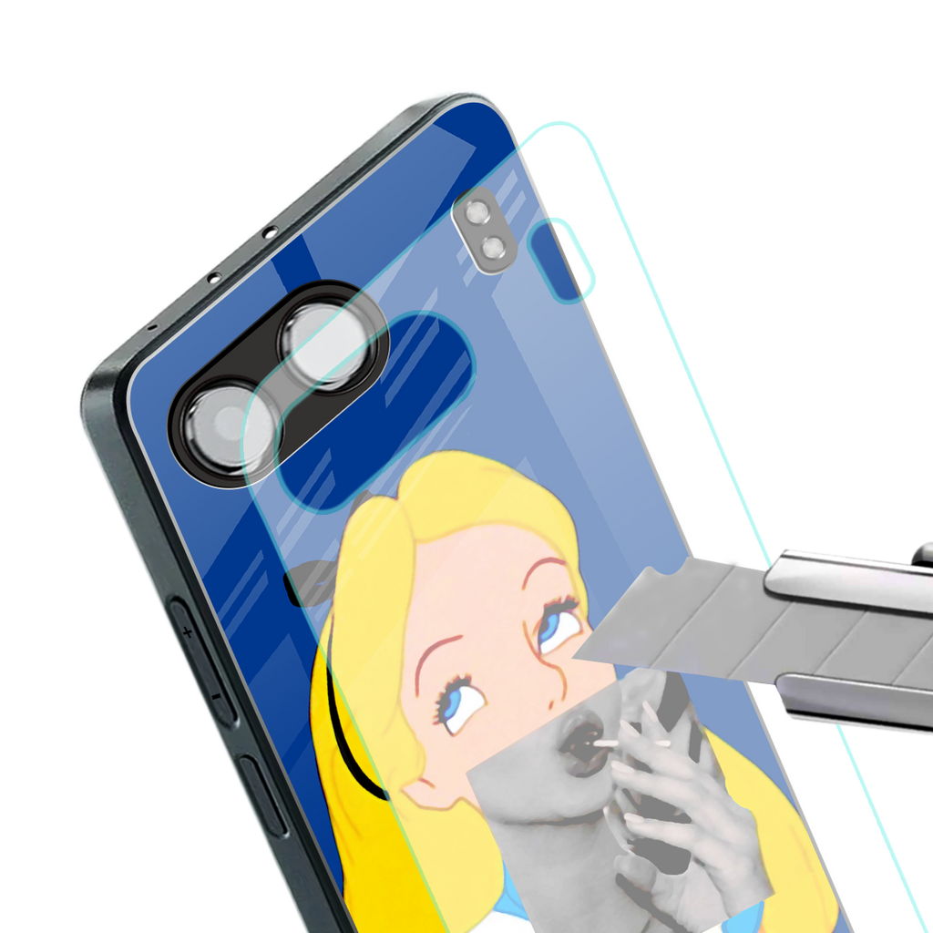 wonderland treat back phone cover | glass case for oneplus nord 4