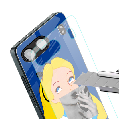 wonderland treat back phone cover | glass case for oneplus nord 4