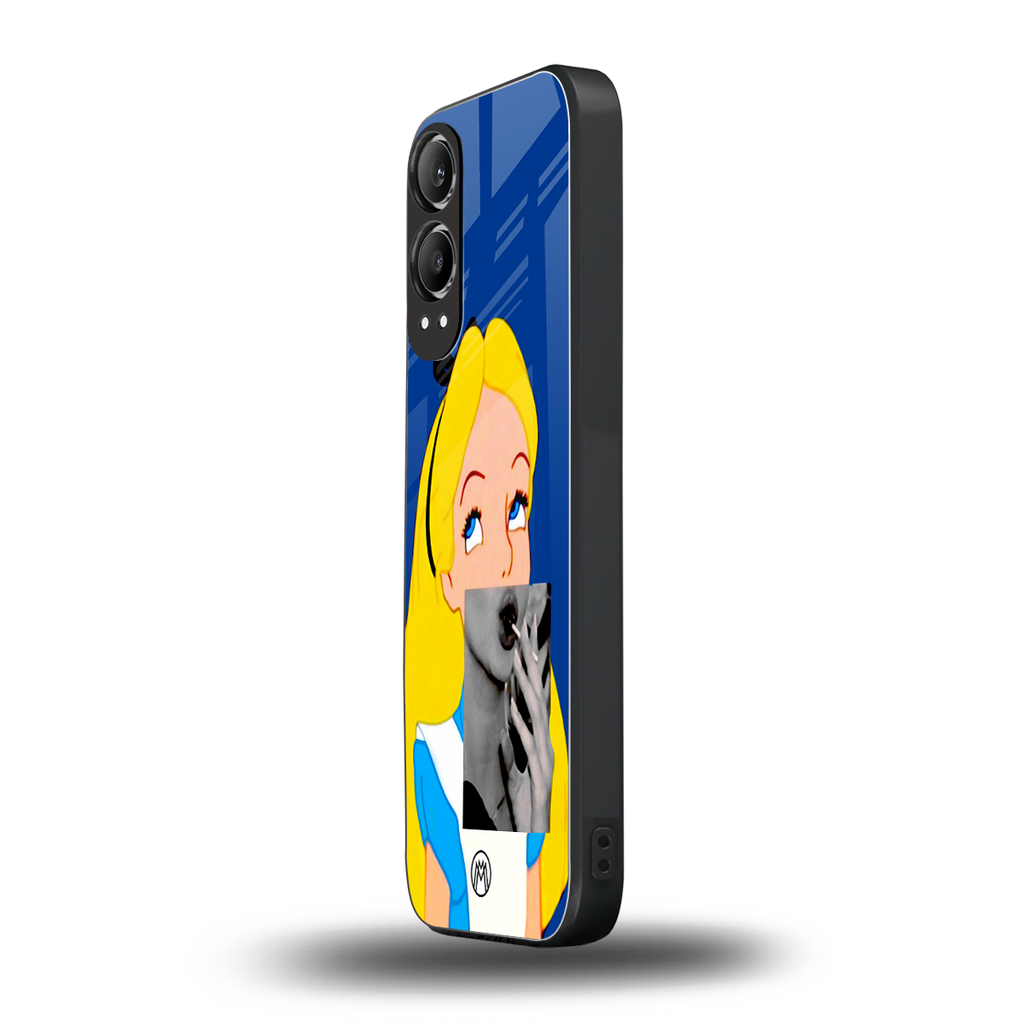 wonderland treat back phone cover | glass case for oneplus nord ce 4 lite