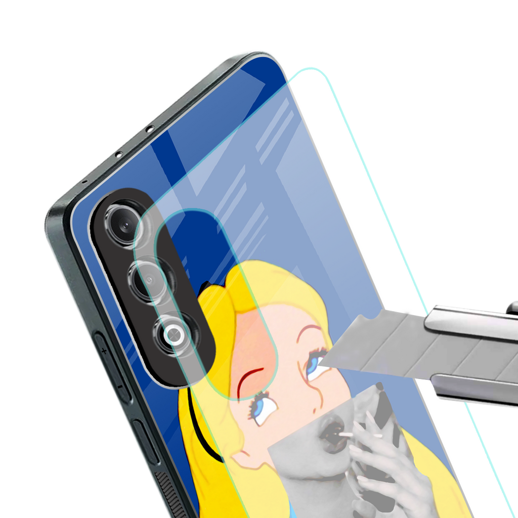 wonderland treat back phone cover | glass case for oneplus nord ce 4